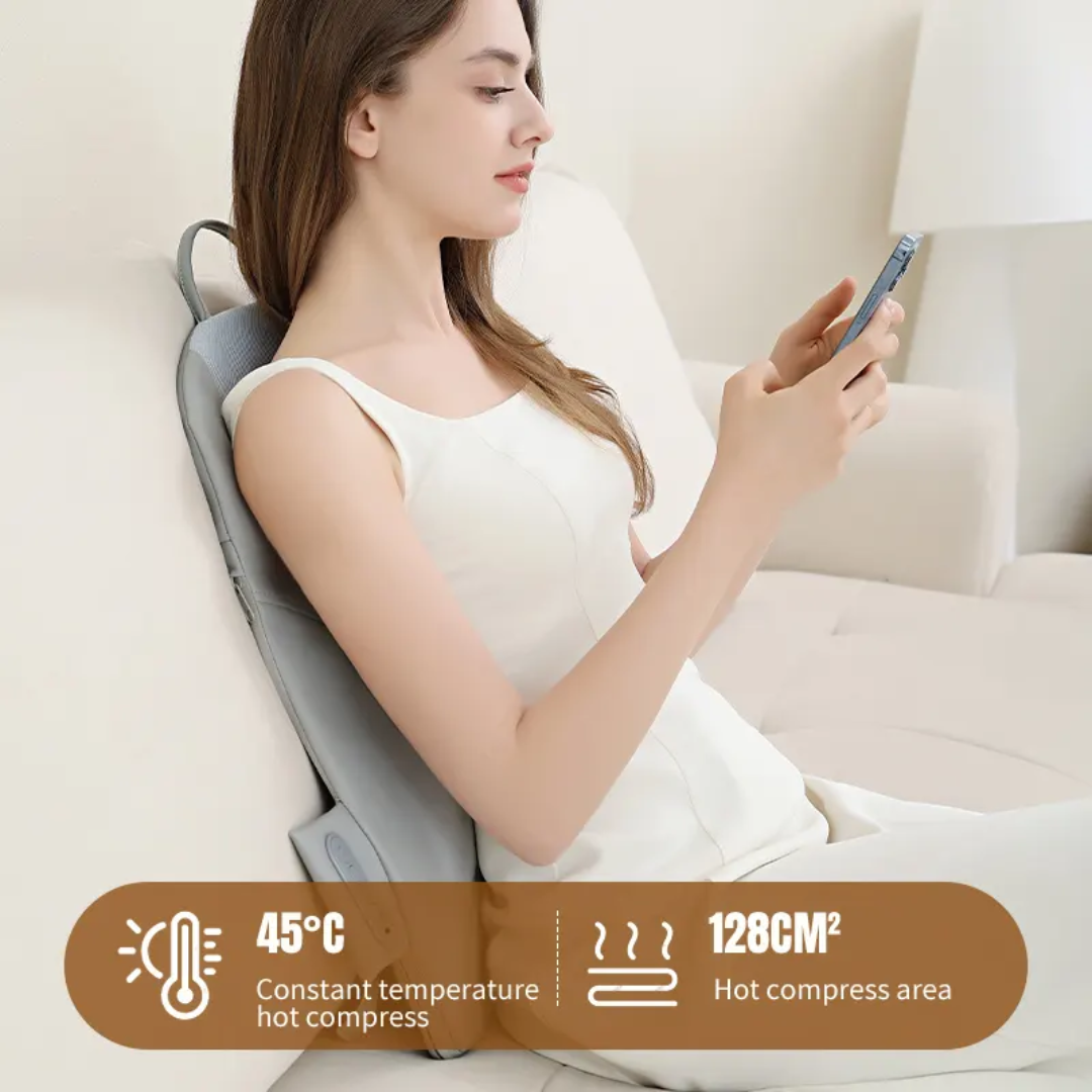 Heated Electric Shiatsu Chair Cushion Massager with Rollers Back and Neck Whole Body Massage Moves up and Down.