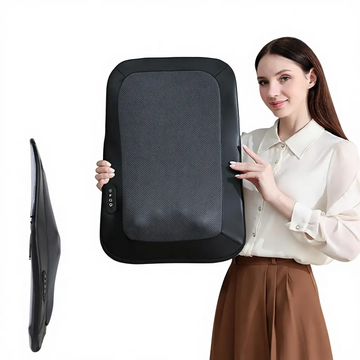 Shiatsu Backrest Seat Massager with Heat Percussion Massage Cordless Back Pain Relief Deep Tissue 4D Kneading Massage. (Imported)