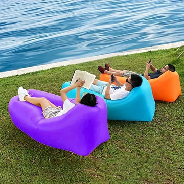 Inflatable Air Sofa Waterproof Portable Lay Bag, Durable Ripstop Polyester