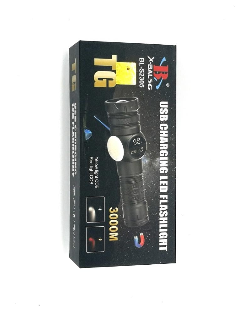 X-Balog BL-S2305 Multifunctional USB Flashlight | 3000M Range, Digital Display, Power Bank