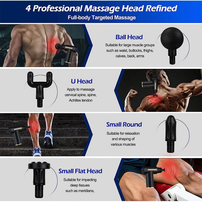 Portable Massage Gun Deep Tissue, Percussion Handheld Muscle Massager Tool for Full Body Pain Relief.